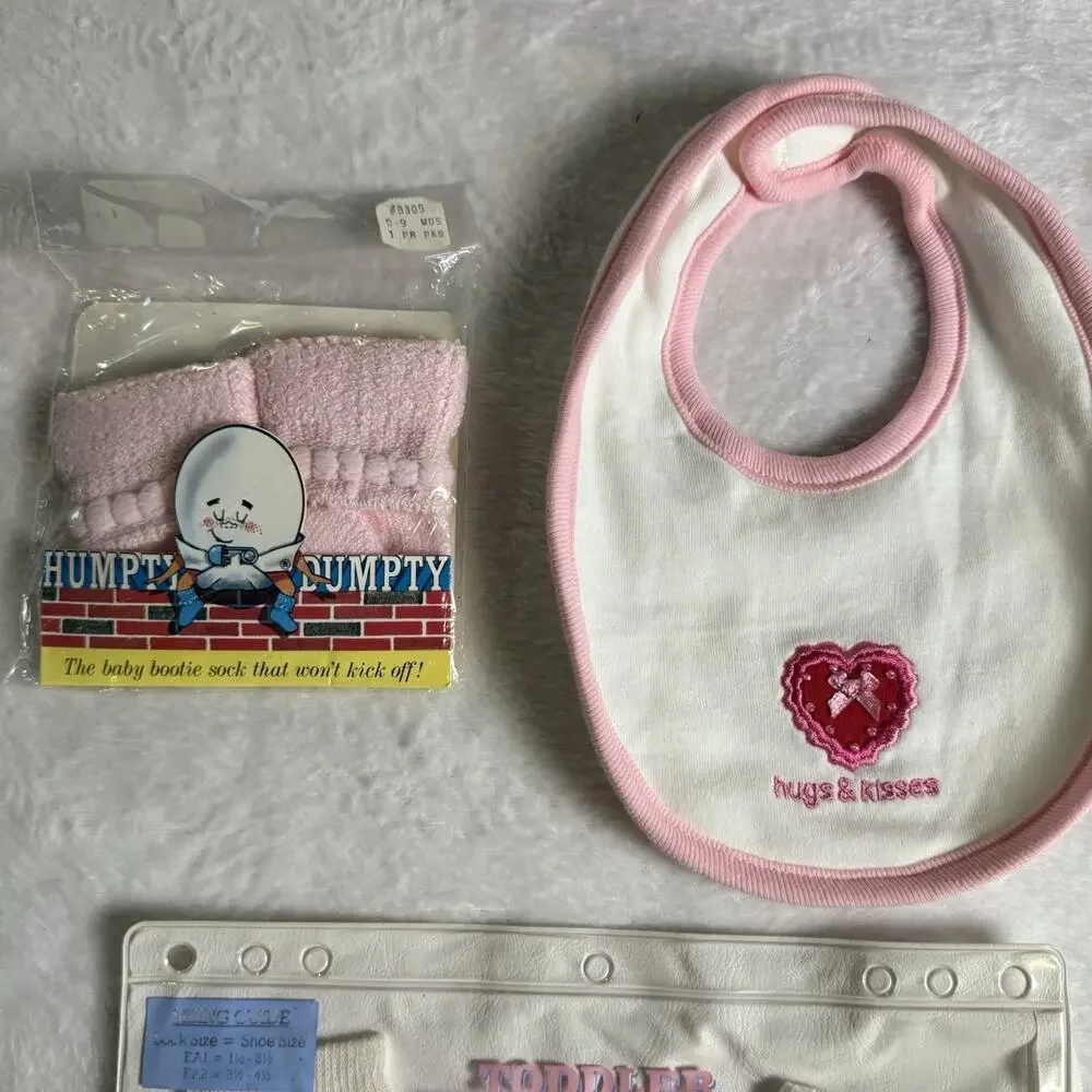Baby Girl Lot Accessories Headband Bib Socks OshKosh Children’s Place New Vtg